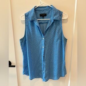 Collared button down tank top